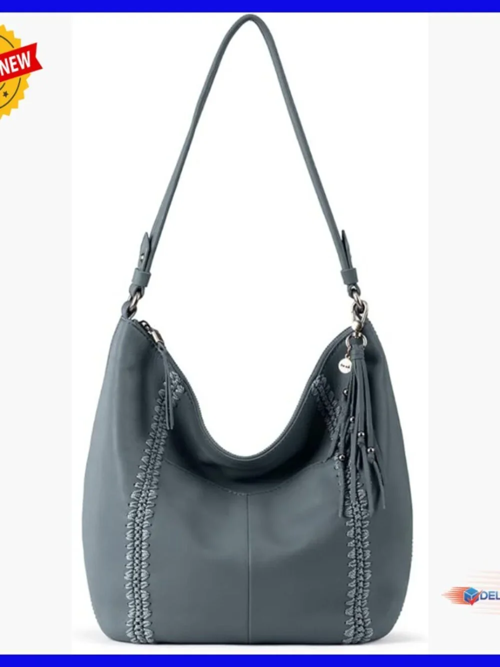 Leather Hobo Bag with Multiple Pockets, Everyday Shoulder Purse